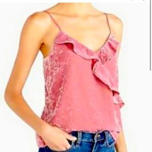 ☀️NWT J. Crew Pink Crushed Velvet Tank Top